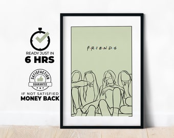 Custom Best Friend Line art, Best Friend Gift, Faceless Portrait Print, Custom Portrait, Best Friend Birthday Gift, Friend illustration
