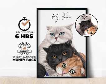 Custom Pet Portraits Using Pet Photo Personalized Digital Dog Portraits Cat Portraits Custom Dog Portraits Custom Pet Art Pet Drawing