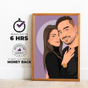 couple portrait, gift for couple, engagement drawing, family portrait, custom gift, gift for her, gift for him