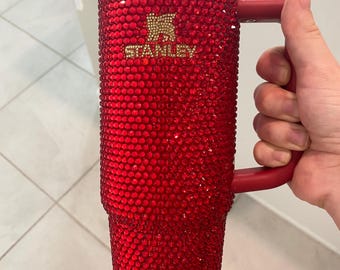 Red Rhinestone Stanley Tumbler | Hand-Bedazzled Bling Cup