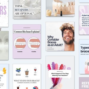 Kieferorthopäde Instagram Templates: Zahnpflege Posts & Stories (Canva)