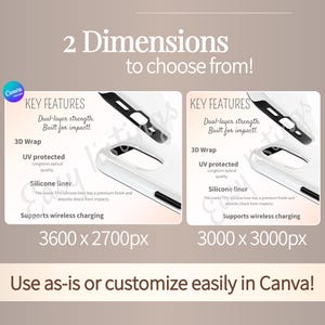 Tough Case Mockup Bundle, Canva Editable Templates, Etsy Seller mock-up Listing, POD Customizable Kit, Phone Case iPhone 16-17 Printify Real image 4