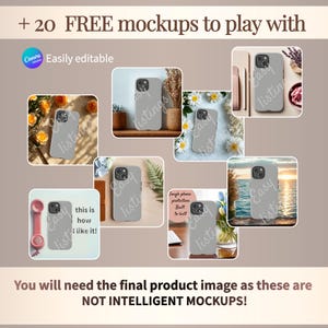 Tough Case Mockup Bundle, Canva Editable Templates, Etsy Seller mock-up Listing, POD Customizable Kit, Phone Case iPhone 16-17 Printify Real image 3