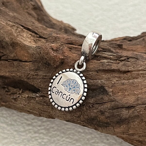 Bracelet Charm  I Love Cancun Exclusive Dangle Charm S925 Silver Jewelry for Bracelet for Necklace