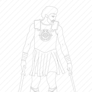 Gladiator 2 Line Art- Paul Mescal - Digital PNG & Vector Files | TV
