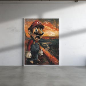 Super Mario Scream - Digital Print | Mario Art | Video Game Wall Decor | Printable Poster | Nintendo Fan Art