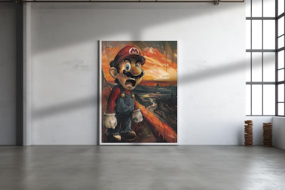 Super Mario Scream - Digital Print | Mario Art | Video Game Wall