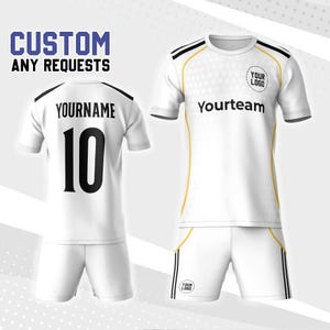 Personalized White Real M Soccer Jersey, Custom Name & Number, Gift for Soccer Fan, Home Kit 2025 Uniform, Gift for Him, Birthday Shirt