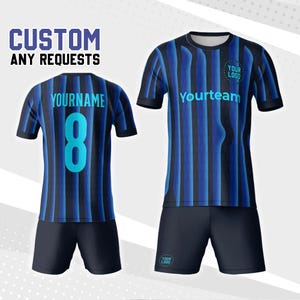 Personalized Blue Inter Soccer Jersey, Custom Name & Number, Gift for Soccer Fan, Home Kit 2025 Uniform, Gift for Him, Birthday Shirt