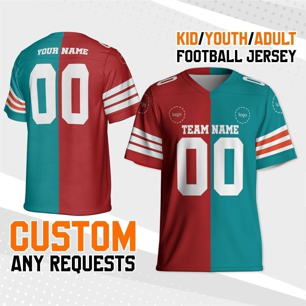 RockSolid Custom Football Replica Jersey - Personalized Name & Number, Adult Large Maroon/White - View #3