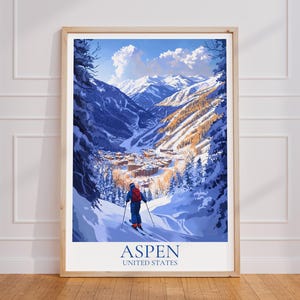 Aspen Travel Poster – Colorado Wall Art | Aspen Print | Aspen Vintage Travel Poster | Aspen Gift | Aspen Art Print | Ski Poster