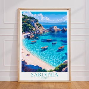 Sardinia Travel Poster – Italy Wall Art | Sardinia Print | Sardinia Vintage Travel Poster | Sardinia Gift | Sardinia Art Print