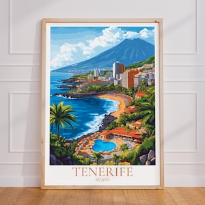 Teneriffa Reiseposter – Spanien Wandkunst | Teneriffa Print | Teneriffa Vintage Travel Poster | Teneriffa Geschenk | Teneriffa Kunstdruck