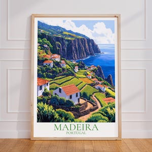 Madeira Travel Poster – Portugal Wall Art | Madeira Print | Madeira Vintage Travel Poster | Madeira Gift | Madeira art print