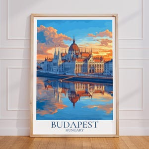Budapest Travel Poster – Hungary Wall Art | Budapest Print | Budapest Vintage Travel Poster | Budapest Gift | Danube Art Print