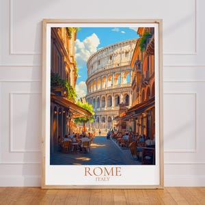 Poster di viaggio di Roma – Arte murale italiana | Stampa Colosseo | Manifesto turistico d'epoca di Roma | Regalo di Roma | Stampa artistica di Roma