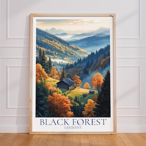 Black Forest Reiseposter – Schwarzwald Wandkunst | Natur Print | Deutschland Vintage Travel Poster | Deutschland Geschenk | Natur Kunstdruck