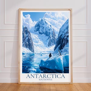 Poster di viaggio in Antartide – Arte murale polare | Stampa Antartide | Manifesto di viaggio vintage dell'Antartide | Regalo Antartide | Stampa artistica della natura