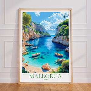 Póster de viaje de Mallorca – Arte mural de España | Impresión de Mallorca | Póster de viaje vintage de Mallorca | Regalo de Mallorca | Impresión artística de Mallorca