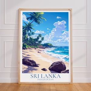 Sri Lanka Travel Poster – Sri Lanka Wall Art, Sri Lanka Vintage Poster, Sri Lanka Travel Poster Gift, Tropical Print Travel Print
