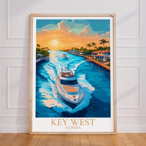 Poster di viaggio di Key West – Arte murale della Florida | Stampa Key West | Manifesto turistico d'epoca di Key West | Regalo della Florida | Stampa artistica della Florida