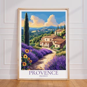Provence Travel Poster – Lavender Wall Art | Provence Print | Provence Vintage Travel Poster | France Gift | Provence Art Print