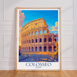 Poster turistico del Colosseo – Arte murale italiana | Stampa Colosseo | Manifesto turistico d'epoca di Roma | Regalo di Roma | Stampa artistica del Colosseo
