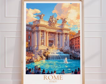 Rome Travel Poster – Italy Wall Art | Rome Print | Rome Vintage Travel Poster | Rome Gift | Rome Art Print