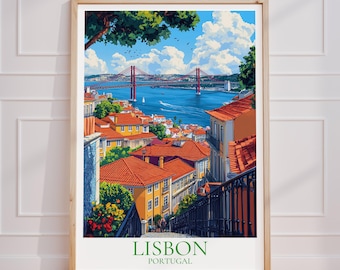 Lisbon Travel Poster – Portugal Wall Art | Lisbon Print | Lisbon Vintage Travel Poster | Lisbon Gift | Lisbon Art Print