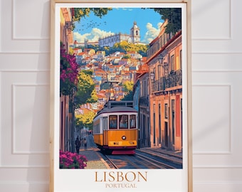 Lisbon Travel Poster – Portugal Wall Art | Lisbon Print | Lisbon Vintage Travel Poster | Lisbon Gift | Lisbon Art Print