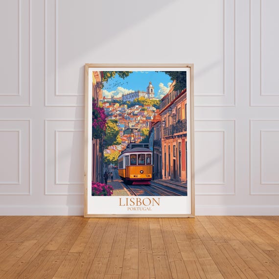 Lissabon Reiseposter – Portugal Wandkunst | Lissabon Print | Lissabon Vintage Travel Poster | Lissabon Geschenk | Lissabon Kunstdruck