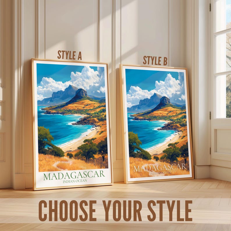 Madagascar Travel Poster – Madagascar Wall Art, Island Vintage Poster ...