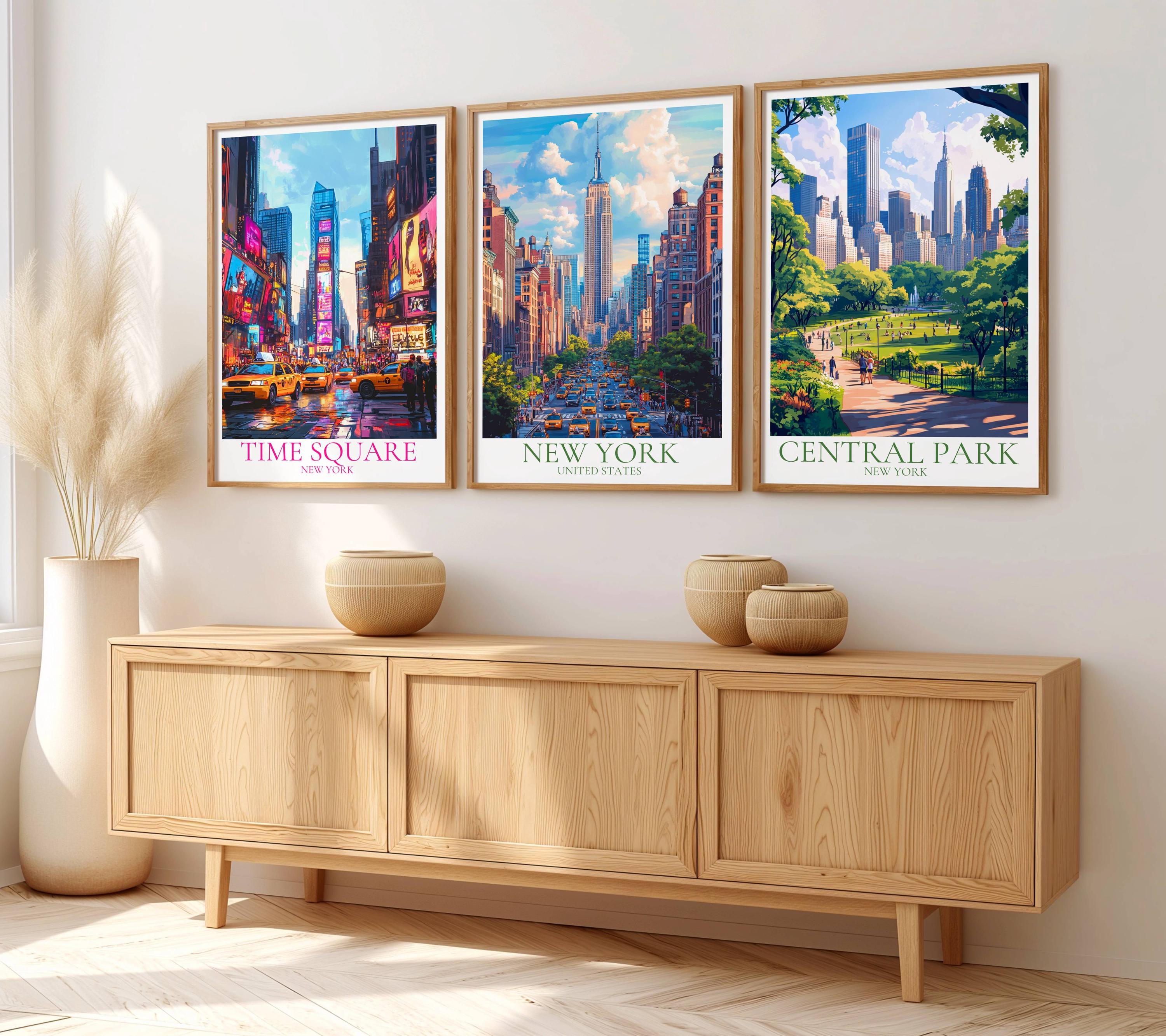 New York Travel Poster – USA Wall Art | Empire State Building Print ...