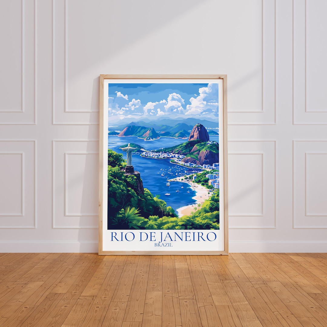 Visit Rio Poster Rio De Janeiro Travel Poster – Brazil Wall Art | Rio Print | Rio ...