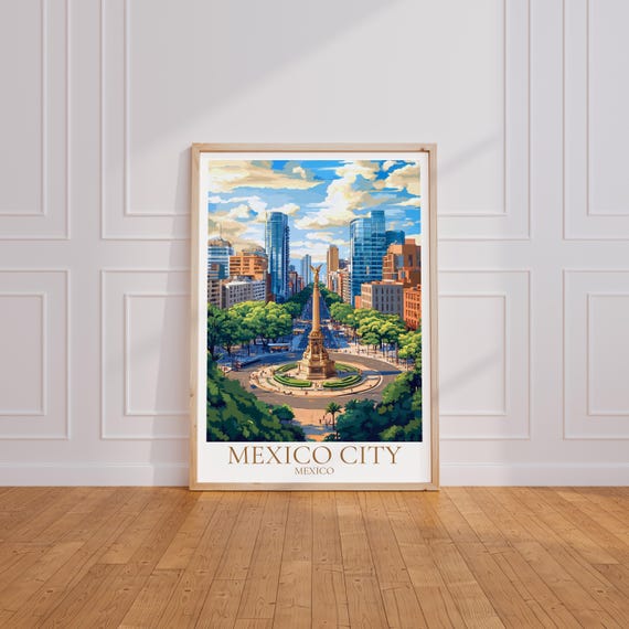Mexico City Reiseposter – Mexiko Wandkunst | Mexico Print | Mexico City Vintage Travel Poster | Mexico Geschenk | Mexico City Kunstdruck