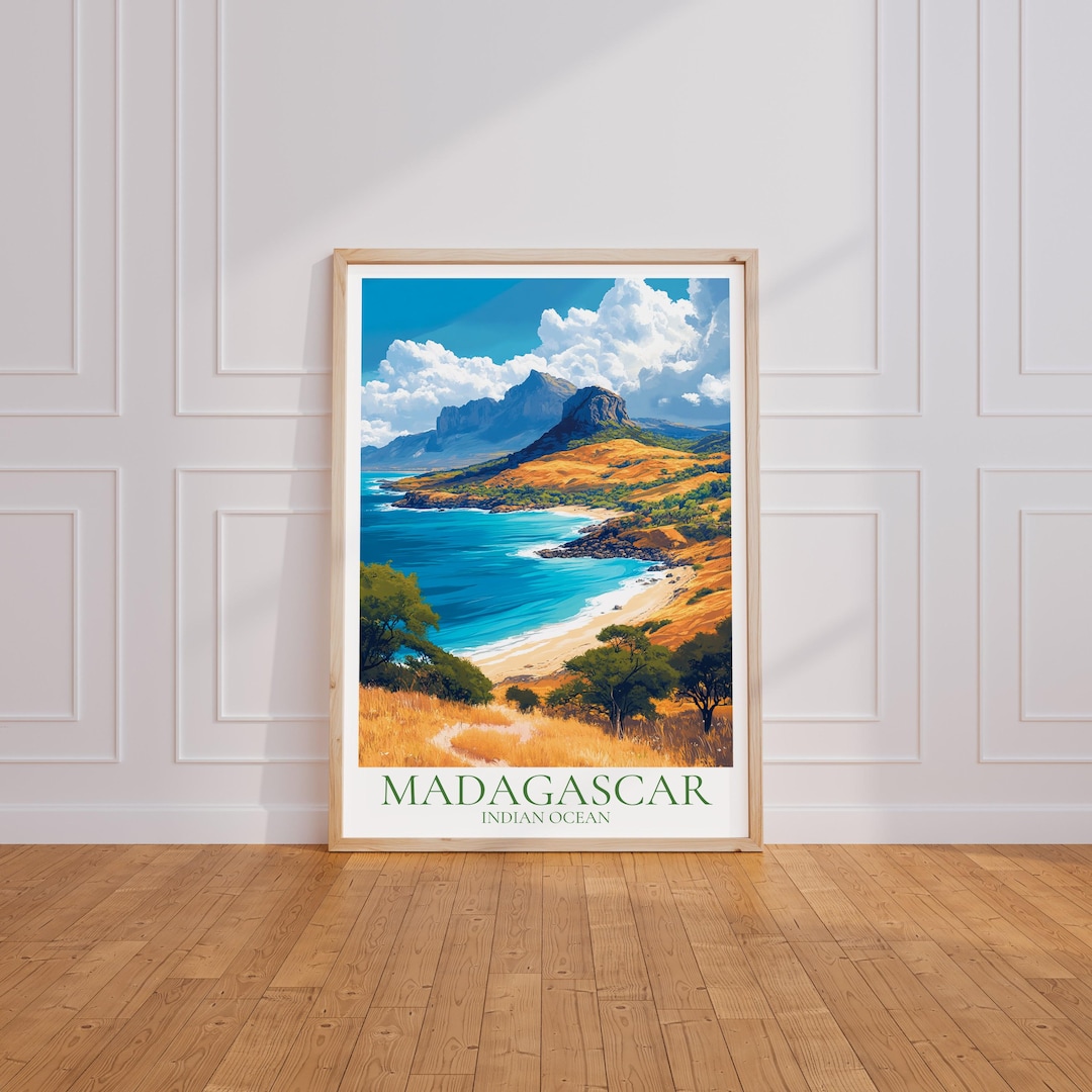 Madagascar Travel Poster – Madagascar Wall Art, Island Vintage Poster ...
