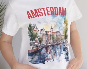 Maglietta Amsterdam Paesi Bassi: maglietta da vacanza in morbido cotone