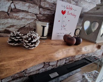 Floating Shelf with Hidden Brackets 2"x9", Rustic  Extra Live Edge Wood Shelf for Bathroom Decor, Kitchen Storage, Plant Shelf