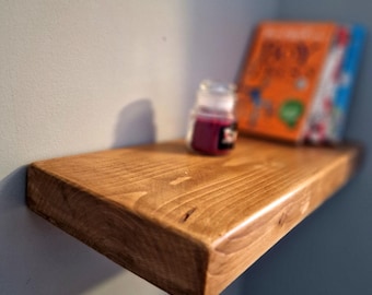 Rustic Floating Shelf 2"x7" | Natural Wood Wall Shelf | Farmhouse, Boho & Minimalist Home Decor | Handmade Wooden Storage