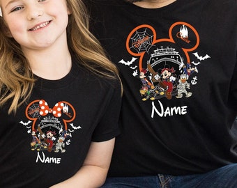 Custom Halloween Cruise 2024 Shirt - Halloween On High Seas Shirts - Disney Halloween Family Shirts - Halloween Cruise Shirt