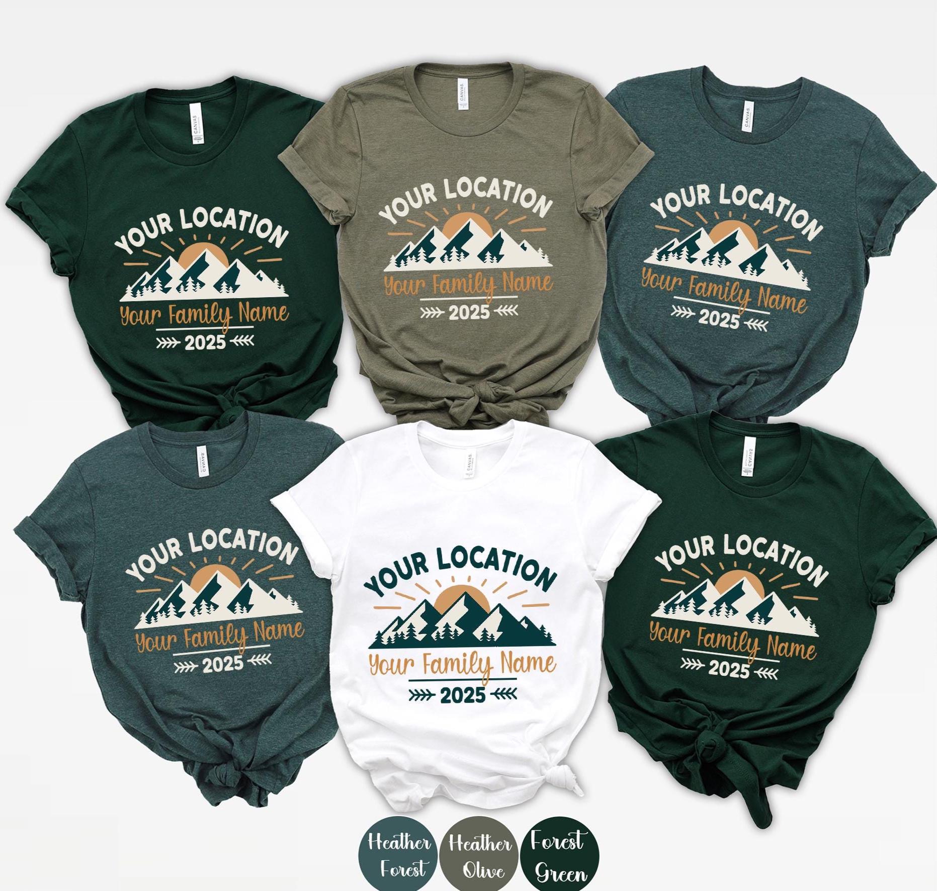 Custom Family Vacation Shirts 2025, Mountain Matching Trip Tees, Personalized Outdoor Group Outfit, National Park Travel Shirts