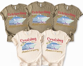 Personalized Anniversary Cruise Shirts: Custom Wedding Date Couple Tees