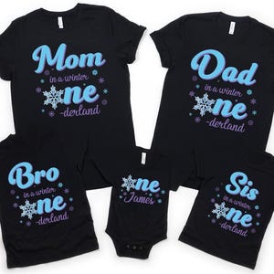 Blue Snowflake Birthday Shirts |Winter ONEderland Birthday Shirts| Winter Onederland Theme| Mom Dad Bro |Group Family Snowflake Birthday Tee