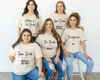 Personalized Bachelorette Party Shirts: Bride & Team Bride Tees