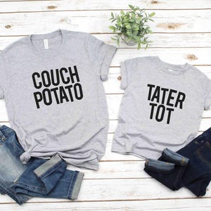 Matching Dad and Baby Shirt Set: Couch Potato, Tater Tot