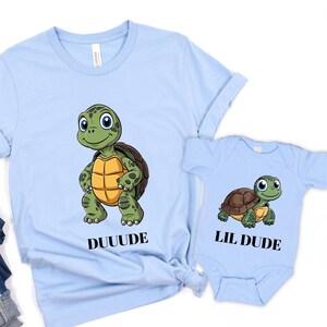Dude And Lil Dude Tees, Father and Son Matching Shirts, Matching Turtles Father Son Tops, Matching Dad and Son Shirts, Daddy and Me Shirt