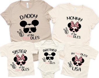 Twodles 2nd Birthday Shirt: Minnie Mouse Family Matching Tee