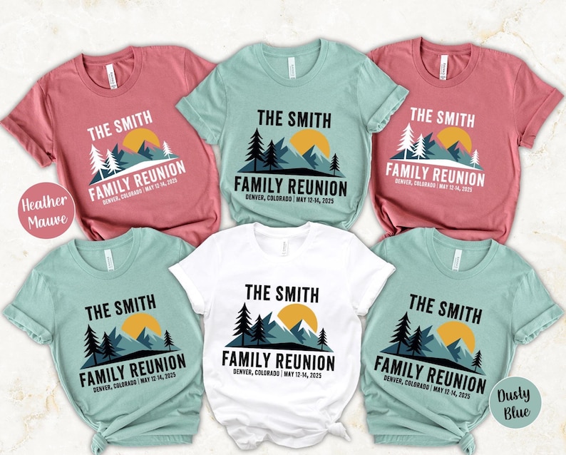 Custom Family Reunion Trip Shirts: Personalized Mountain Vacation Tees