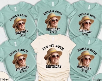 Custom Birthday Crew Shirts: Personalized Photo Party Tees