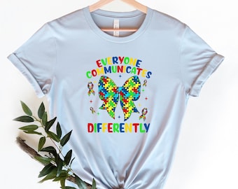 Autism Awareness T-Shirt: Puzzle Piece Bow, Neurodiversity Apparel